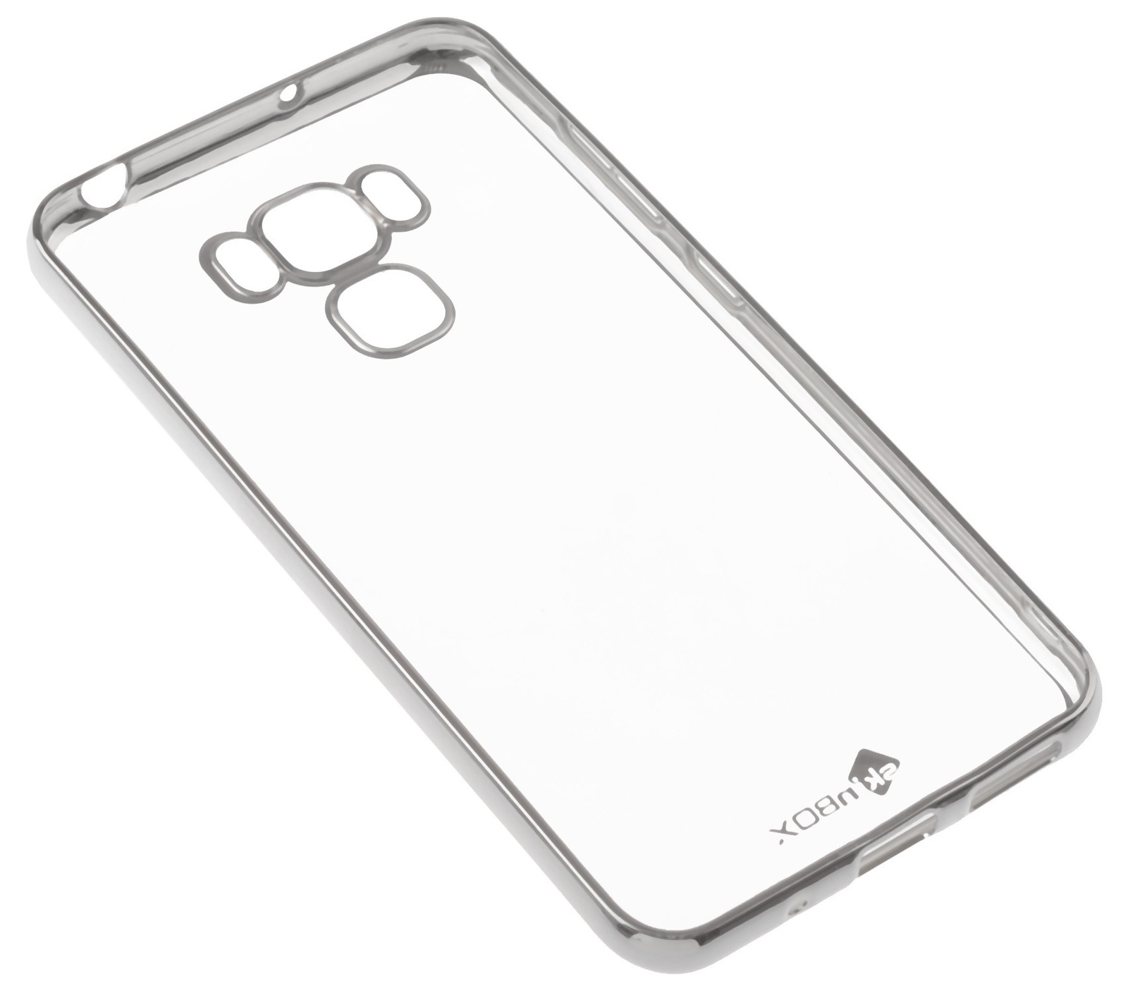 фото Чехол для сотового телефона skinBOX Silicone chrome border, 4660041408362, серебристый