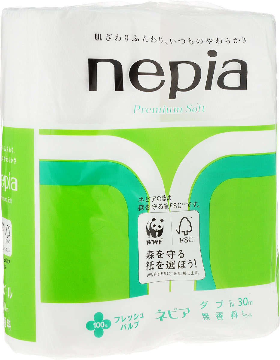 фото Туалетная бумага Nepia Premium Soft, 269085, двухслойная, 4 рулона