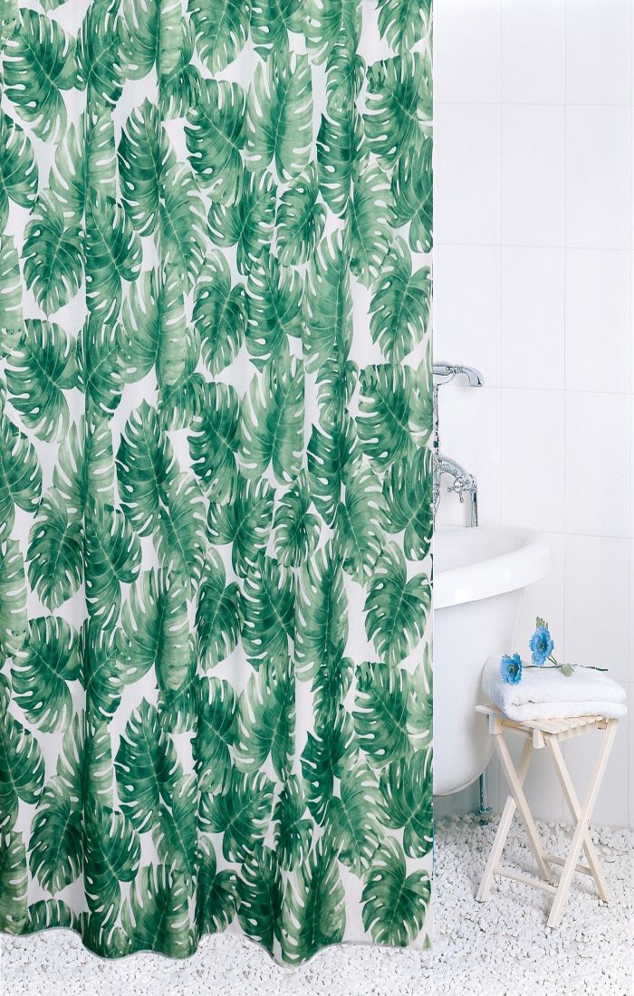 фото Штора для ванной BATH PLUS Jungle palm 180*200, зеленый