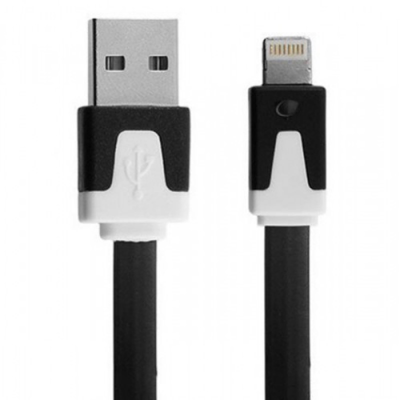 фото Кабель red line плоский USB - 8 - pin, УТ000010105, черный, белый