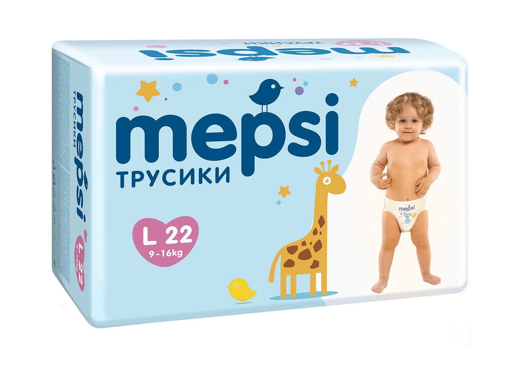 фото Трусики-подгузники MEPSI, L (9-16 кг), 22 шт.