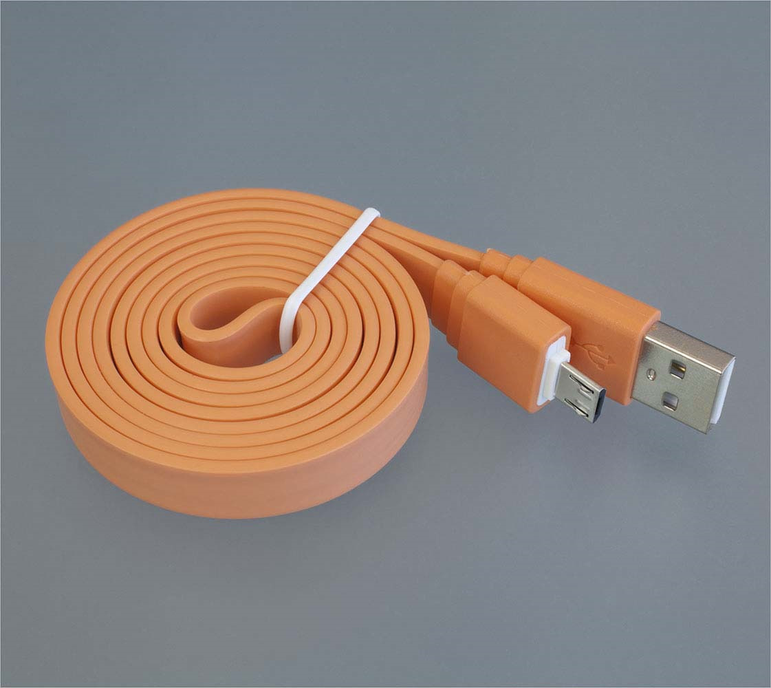 фото Кабель Pro Legend плоский Micro USB, PL1316, оранжевый, 1 м