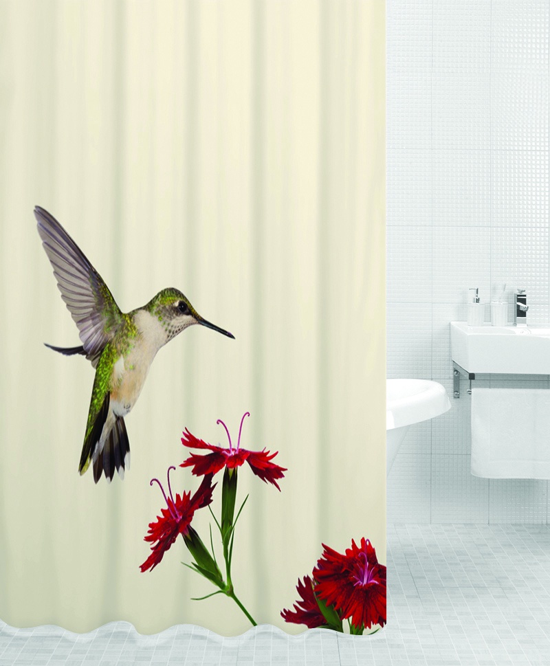 фото Штора для ванной BATH PLUS HUMMINGBIRD, бежевый