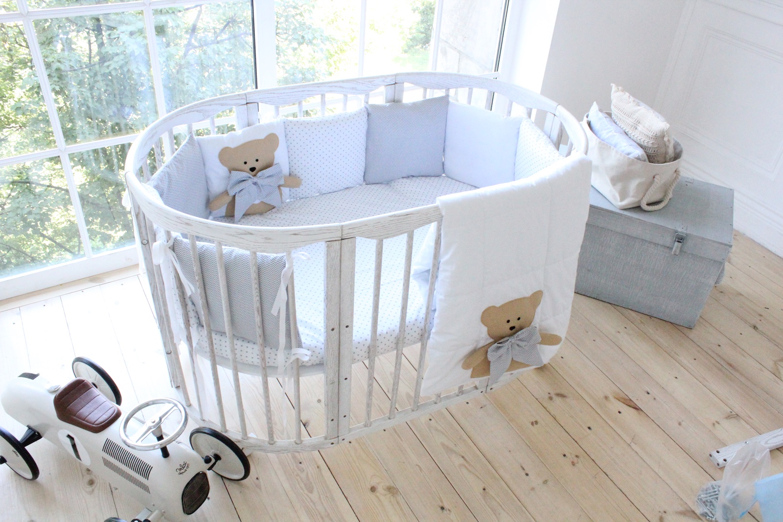 фото Комплект белья для новорожденных Happy Family "Добрые сны - Мишка" (5 предметов), белый