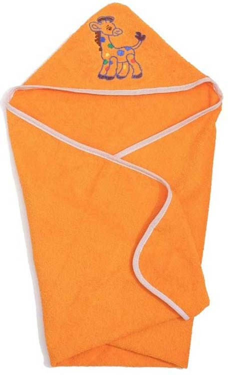 Полотенце с капюшоном детское Guten Morgen Лошадка, ПМКа-60-120-Лош, оранжевый, 60 x 120 см