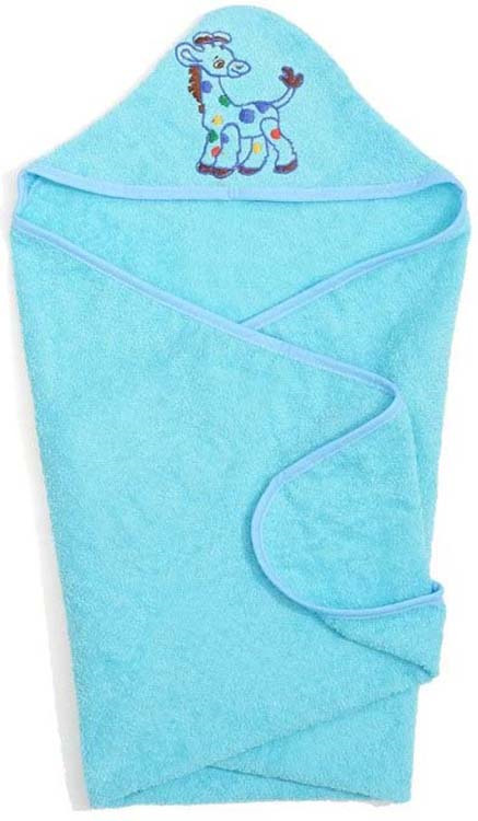 Полотенце с капюшоном детское Guten Morgen Лошадка, ПМКяг-60-120-Лош, голубой, 60 x 120 см