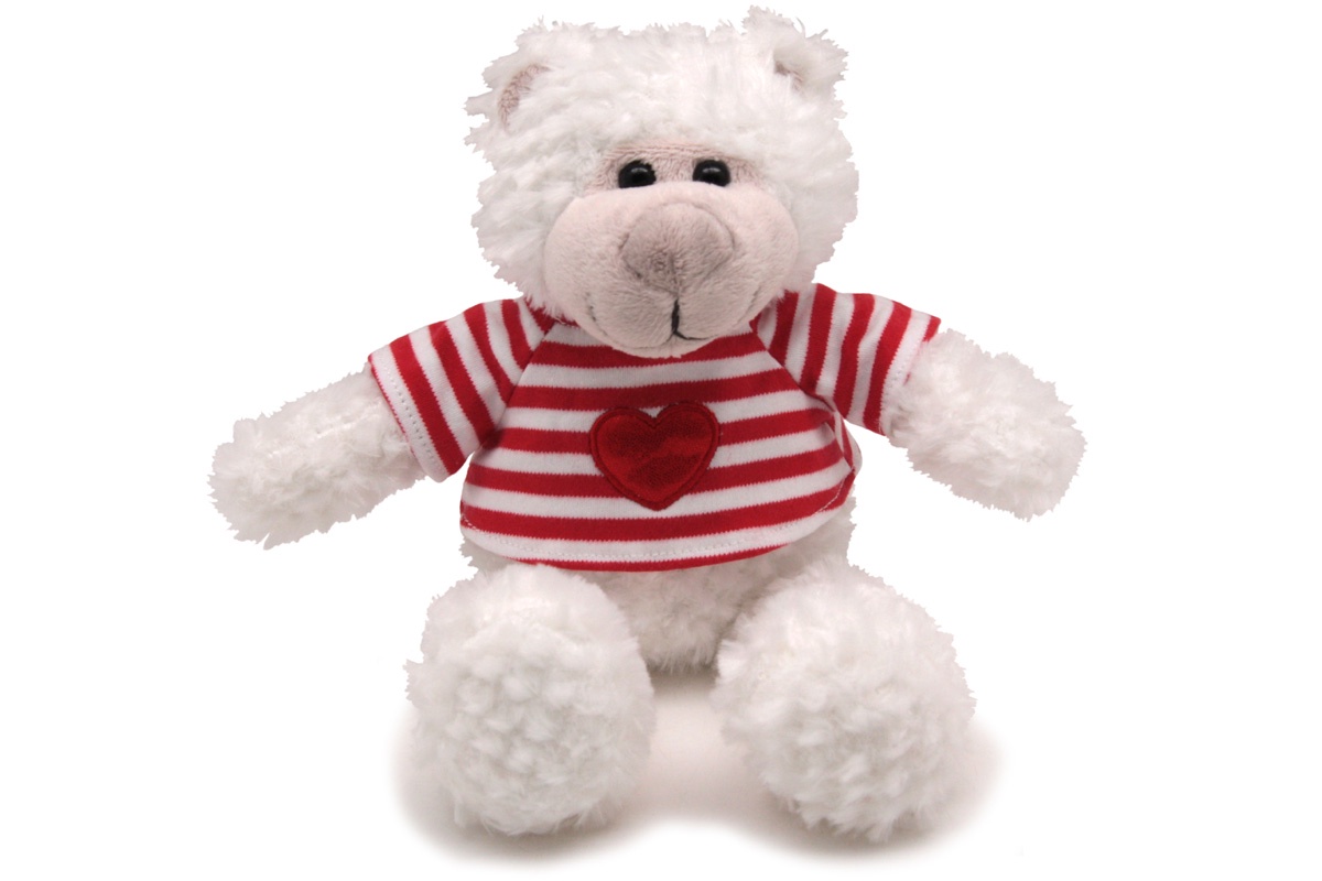 фото Мягкая игрушка magic bear toys Медведь, 101025B/7,5-B белый, красный