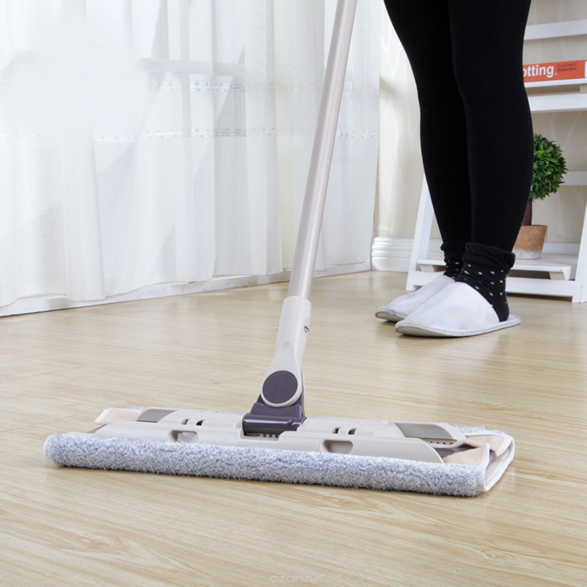 фото Швабра полотер с защелками Clamp Type Microfiber Flat Mop E4 Boomjoy