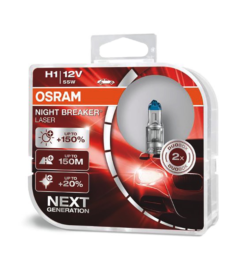 фото Лампа автомобильная Osram NIGHT BREAKER LASER 55 Вт, Галогенная