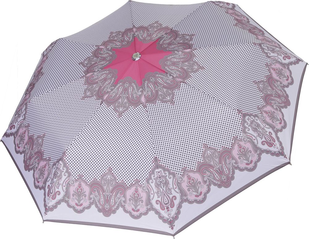 Зонт женский Fabretti, L-19117-6, серо-розовый