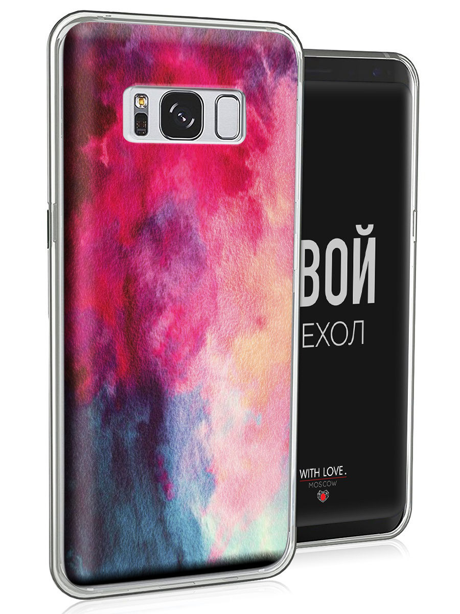 фото Чехол для сотового телефона With love. Moscow Art Design "Краски" для Samsung Galaxy S8 Plus, разноцветный