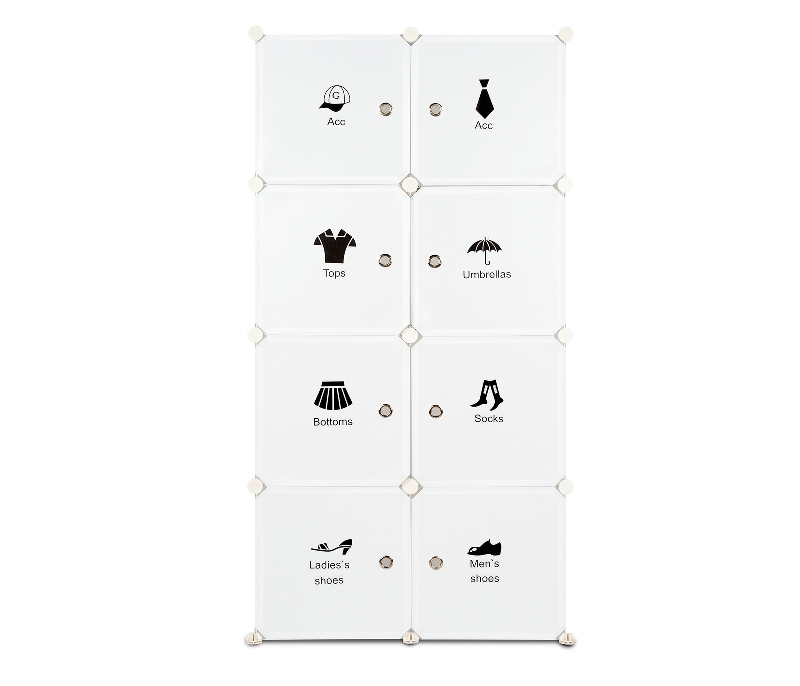 Шкаф Guocai модульный для хранения одежды CBME08124, белый