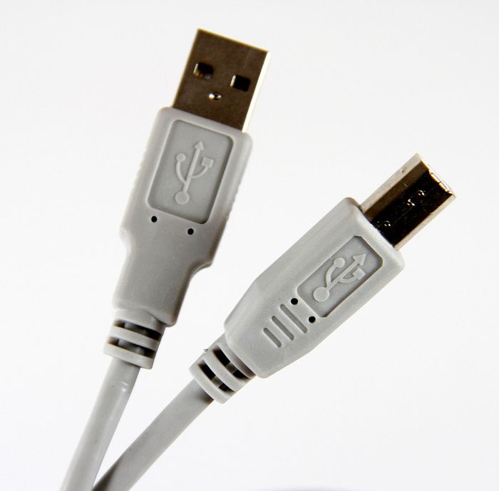 фото Кабель AOPEN USB2.0 AM-BM, ACU201G-3M, серый