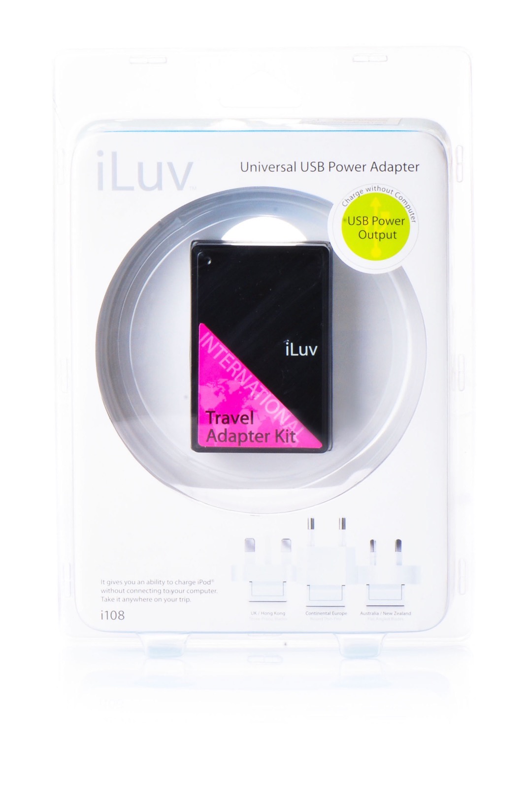 фото Зарядное устройство iLuv Travel Adapter Kit i108, черный