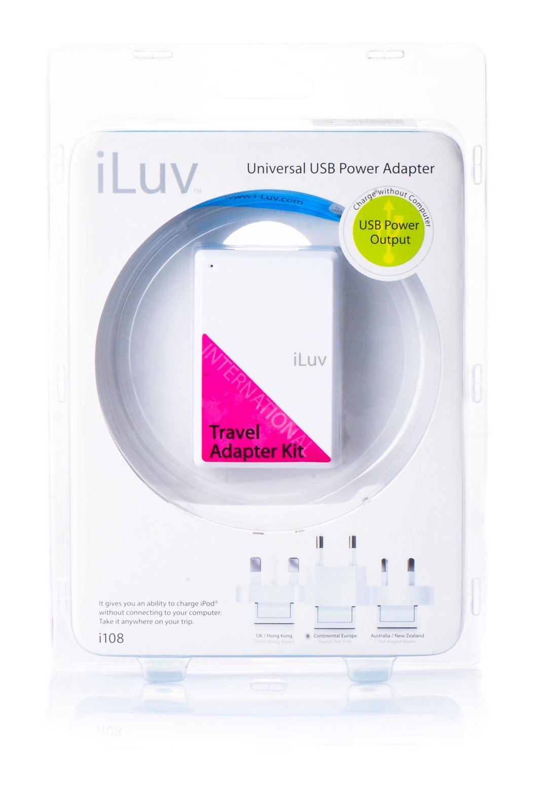 фото Зарядное устройство iLuv Travel Adapter Kit i108, белый