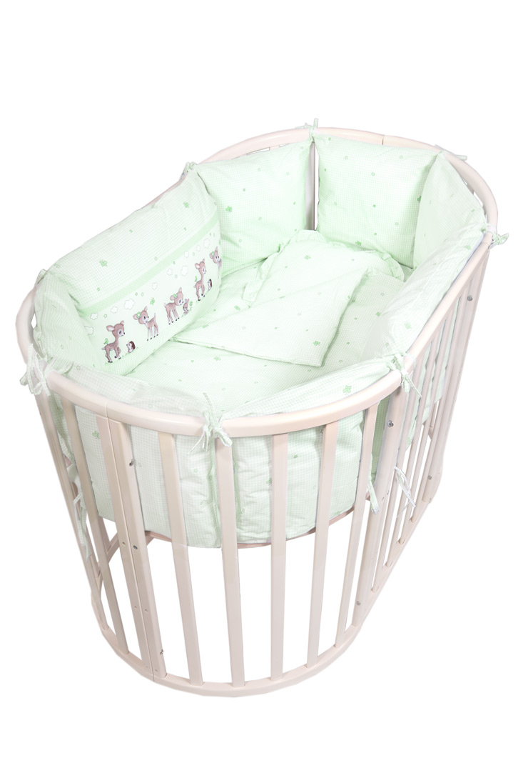 Комплект белья для новорожденных Сонный гномик Оленята, 727-10_3, салатовый