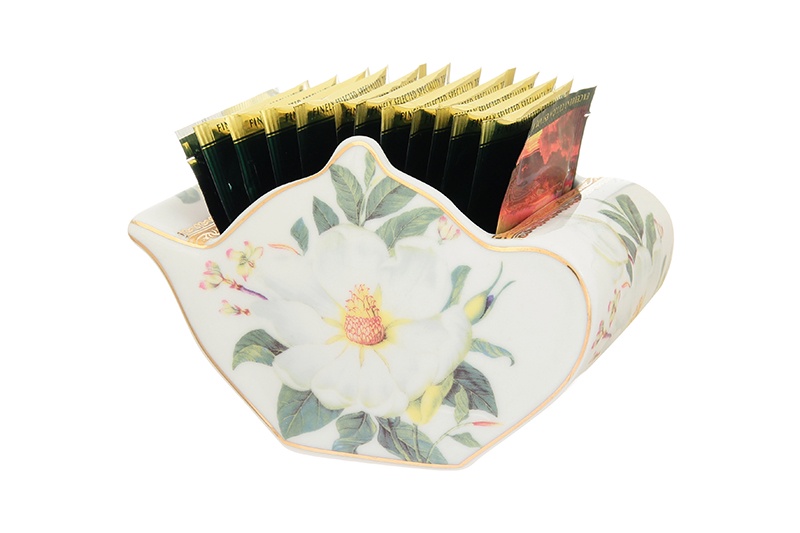 Подставка для чайных пакетиков Elan Gallery Белый шиповник, 503993, белый, зеленый