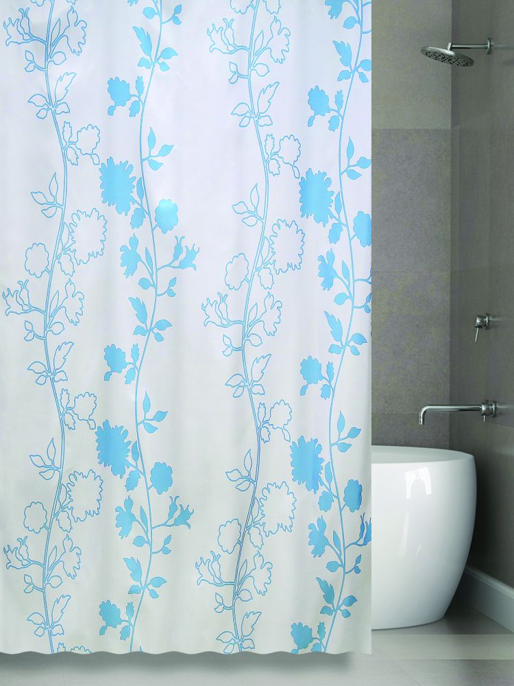 Штора для ванной BATH PLUS Faultless, белый, голубой