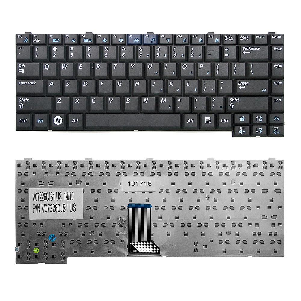 Клавиатура TopOn Samsung R403, R408, R410 Series. Плоский Enter. Без рамки. US. PN: BA59-02247C, BA59-02247D., KB-101716, черный