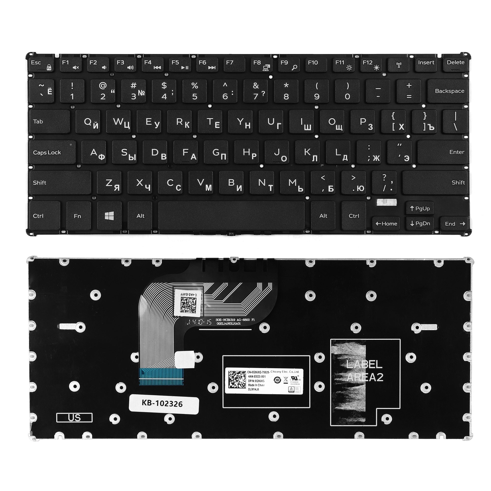 Клавиатура TopOn Dell Inspiron 11-3162, 3164 Series. Плоский Enter. Без рамки. PN: 0G96XG, 490.03P07.0D01, KB-102326, черный Клавиатура TopOn Dell Inspiron 11-3162, 3164 Series. Плоский Enter. Без рамки. PN: 0G96XG, 490.03P07.0D01, KB-102326, черный