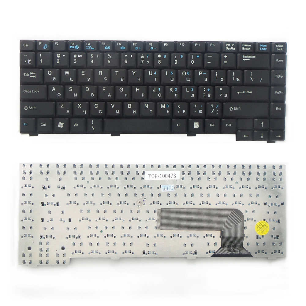 Клавиатура TopOn Fujitsu-Siemens Amilo Pi2510, Pi2512, Pi2515, Pa 1510, Pa 2510, Pi 1505 Series. Плоский Enter. Без рамки. PN: 71GL5124, TOP-100473, черный