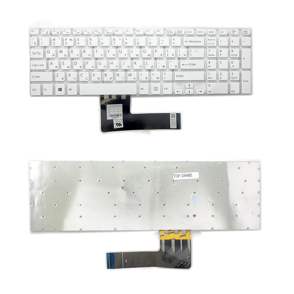 Клавиатура TopOn Sony Vaio Fit 15, FIT15, SVF15, SVF152 Series. Плоский Enter. Без рамки. PN: 9Z.NAEBQ.00R, NSK-SN0BQ., TOP-100481, черный Клавиатура TopOn Sony Vaio Fit 15, FIT15, SVF15, SVF152 Series. Плоский Enter. Без рамки. PN: 9Z.NAEBQ.00R, NSK-SN0BQ., TOP-100481, черный