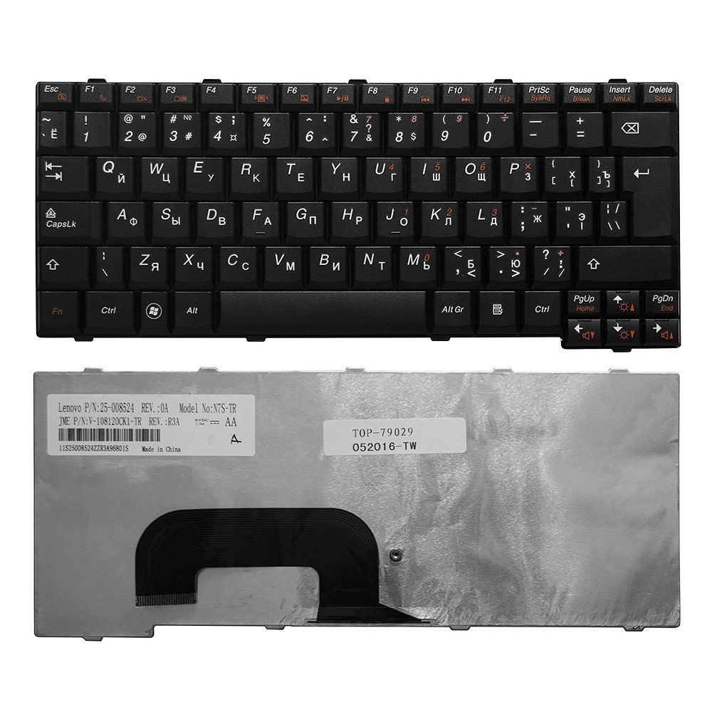 фото Клавиатура TopOn Lenovo IdeaPad S12 Series. Г-образный Enter. Без рамки. PN: 25008399, MP-08K13SU-6861., TOP-79029, черный