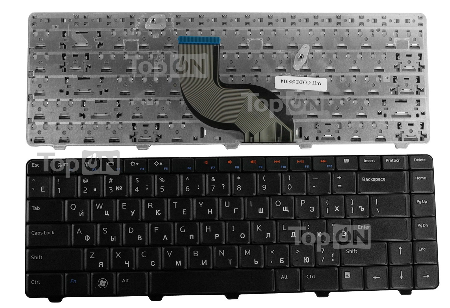 Клавиатура TopOn Dell Inspiron 14V, 14R, N4010, N4030, N4020, N3010 N5030 Series. Плоский Enter. Без рамки. PN: NSK-DJH0R, 9Z.N1K82.D0., TOP-85014, черный Клавиатура TopOn Dell Inspiron 14V, 14R, N4010, N4030, N4020, N3010 N5030 Series. Плоский Enter. Без рамки. PN: NSK-DJH0R, 9Z.N1K82.D0., TOP-85014, черный