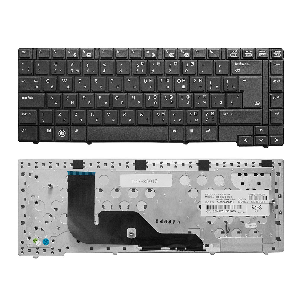 фото Клавиатура TopOn HP Probook 6455b, 6440b, 6445b, 6450b Series. Г-образный Enter. Без рамки. PN: V103126BS1, 6037B0050122., TOP-85015, черный