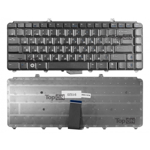 Клавиатура TopOn Dell Inspiron 1318, 1420, 1520, 1521, 1525, 1526, 1540 Series. Плоский Enter. Без рамки. PN: NSK-D9201 0JM629., TOP-91520, черный