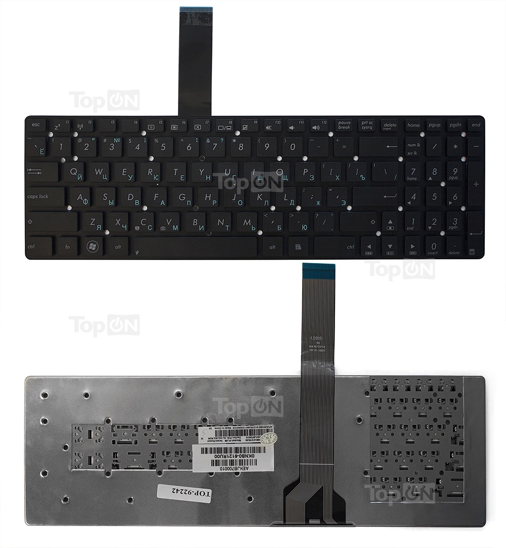 Клавиатура TopOn Asus K55, K55A, K55V K55VD, K55VM, K55VJ, A55, U57, K75VJ Series. Плоский Enter. Без рамки. PN: NSK-UGR0R., TOP-92242, черный Клавиатура TopOn Asus K55, K55A, K55V K55VD, K55VM, K55VJ, A55, U57, K75VJ Series. Плоский Enter. Без рамки. PN: NSK-UGR0R., TOP-92242, черный