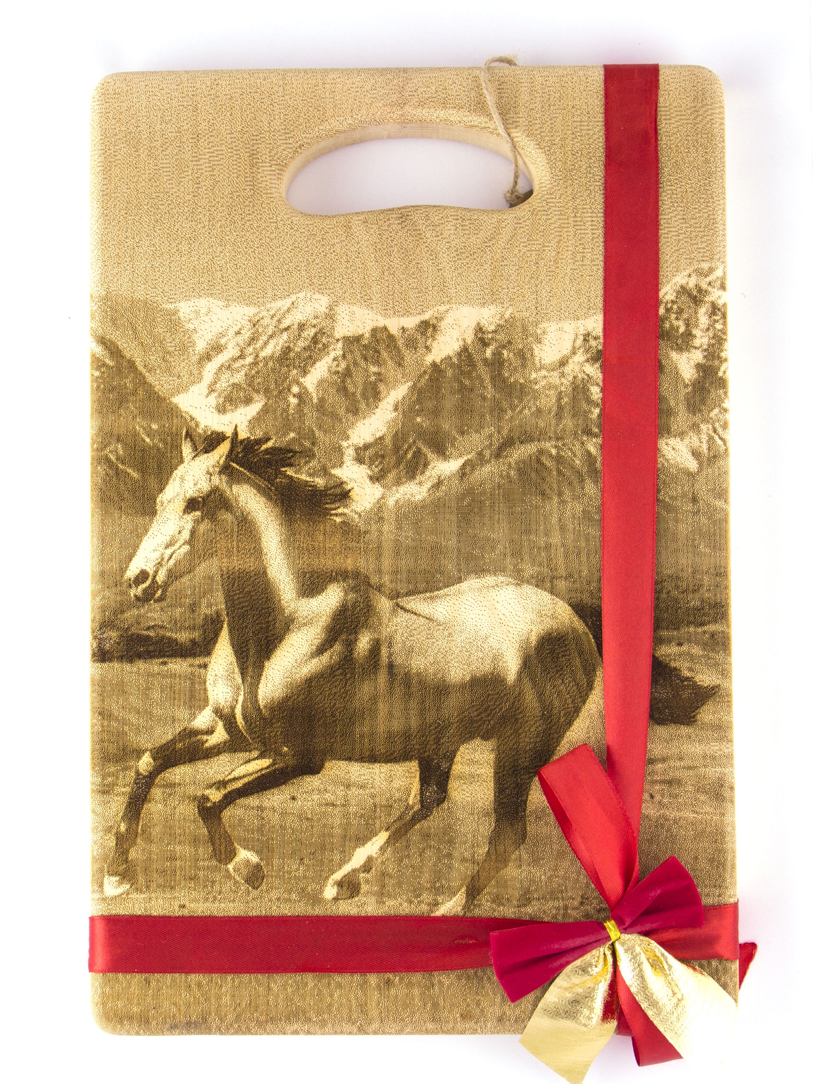 фото Разделочная доска KEDROK "Бегущая лошадь", кедр, светло-коричневый, темно-коричневый