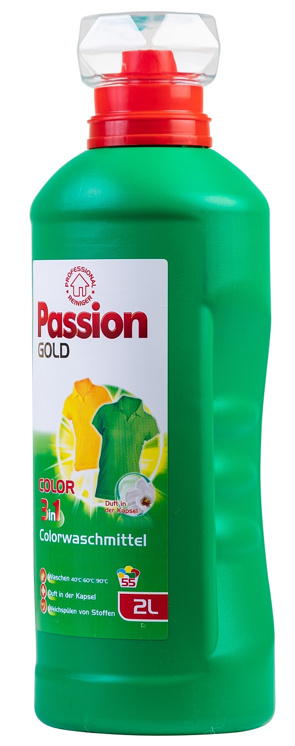 фото Гель для стирки цветных вещей Passion GOLD 3 в 1 Color 2000 мл (55 стирок) Zalchem