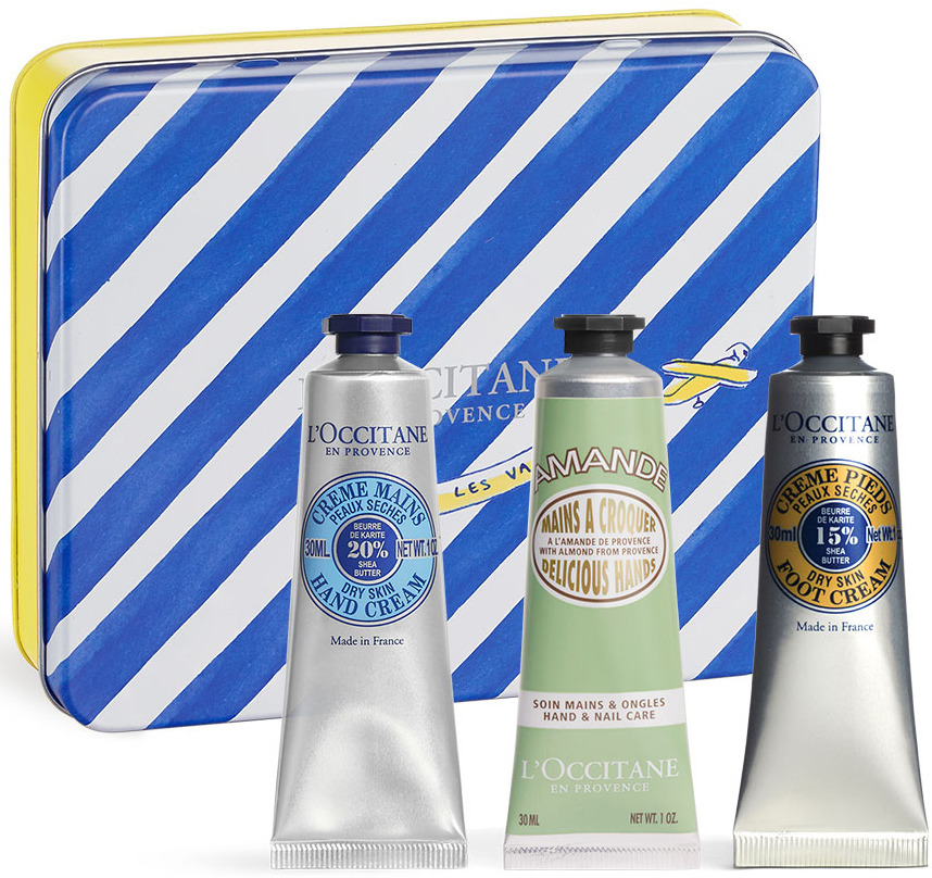 фото Набор для гигиены L’Occitane En Provence Крем для ног + Крем для рук Карите + Крем для рук Восхитительные ручки Миндаль