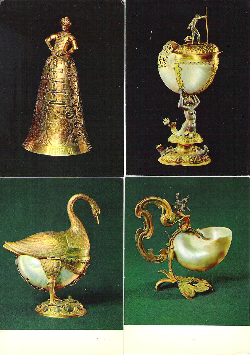 фото Оружейная палата. Серебряные фигурные сосуды XVI-XVII вв. / The Armoury in the Moscow Kremlin: Silver Figure Vessels of the 16th and 17th centuries (набор из 22 открыток) Изобразительное искусство