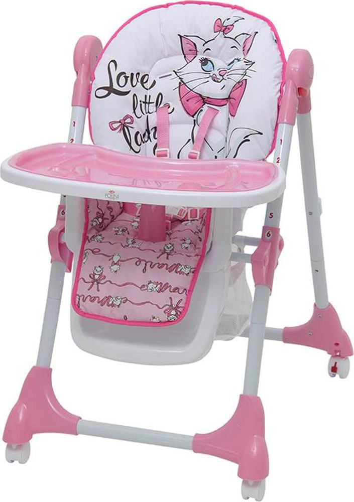 фото Стульчик для кормления Polini Kids Disney Baby 470 Кошка Мари, 827429, розовый