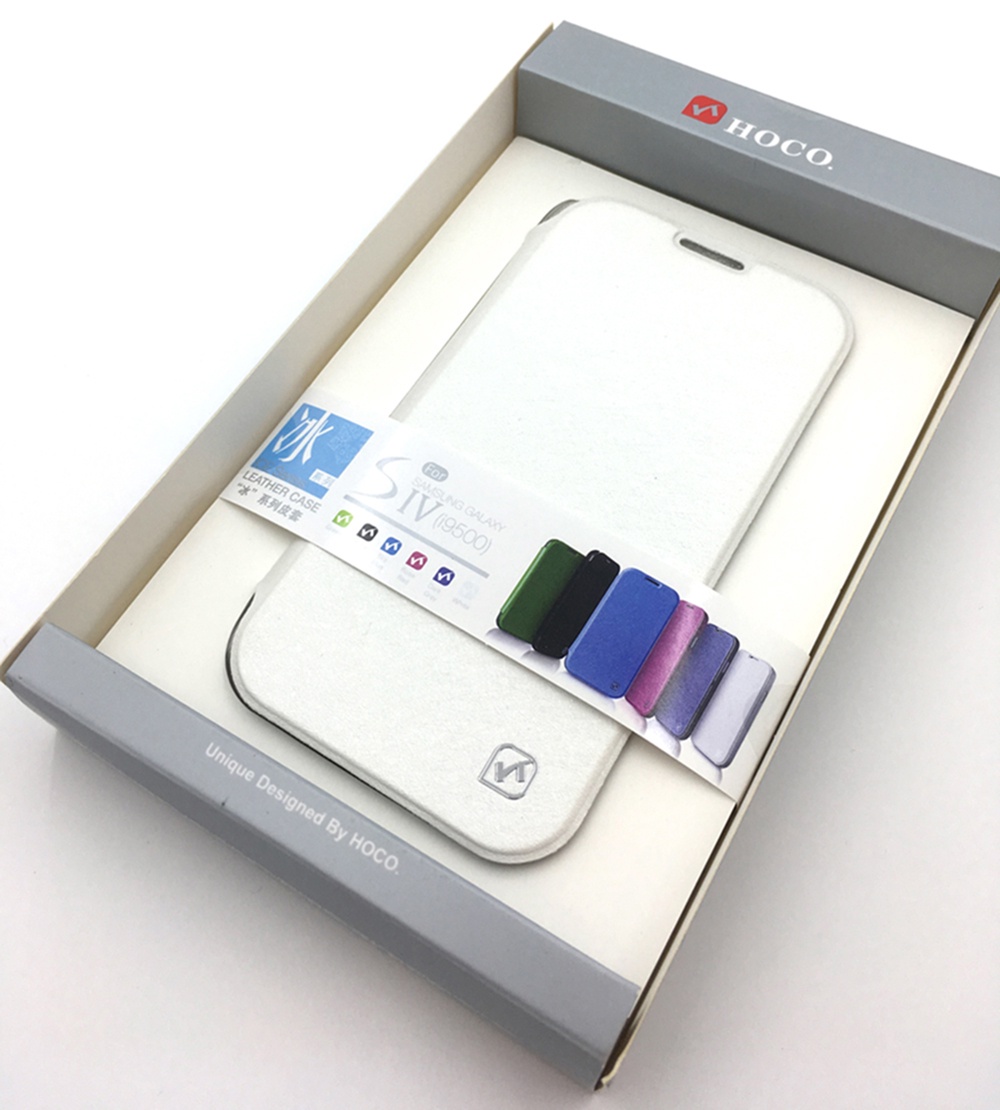 Чехол для сотового телефона Мобильная мода Samsung S4 Чехол-книжка HOCO Ice Series, пластик, белый