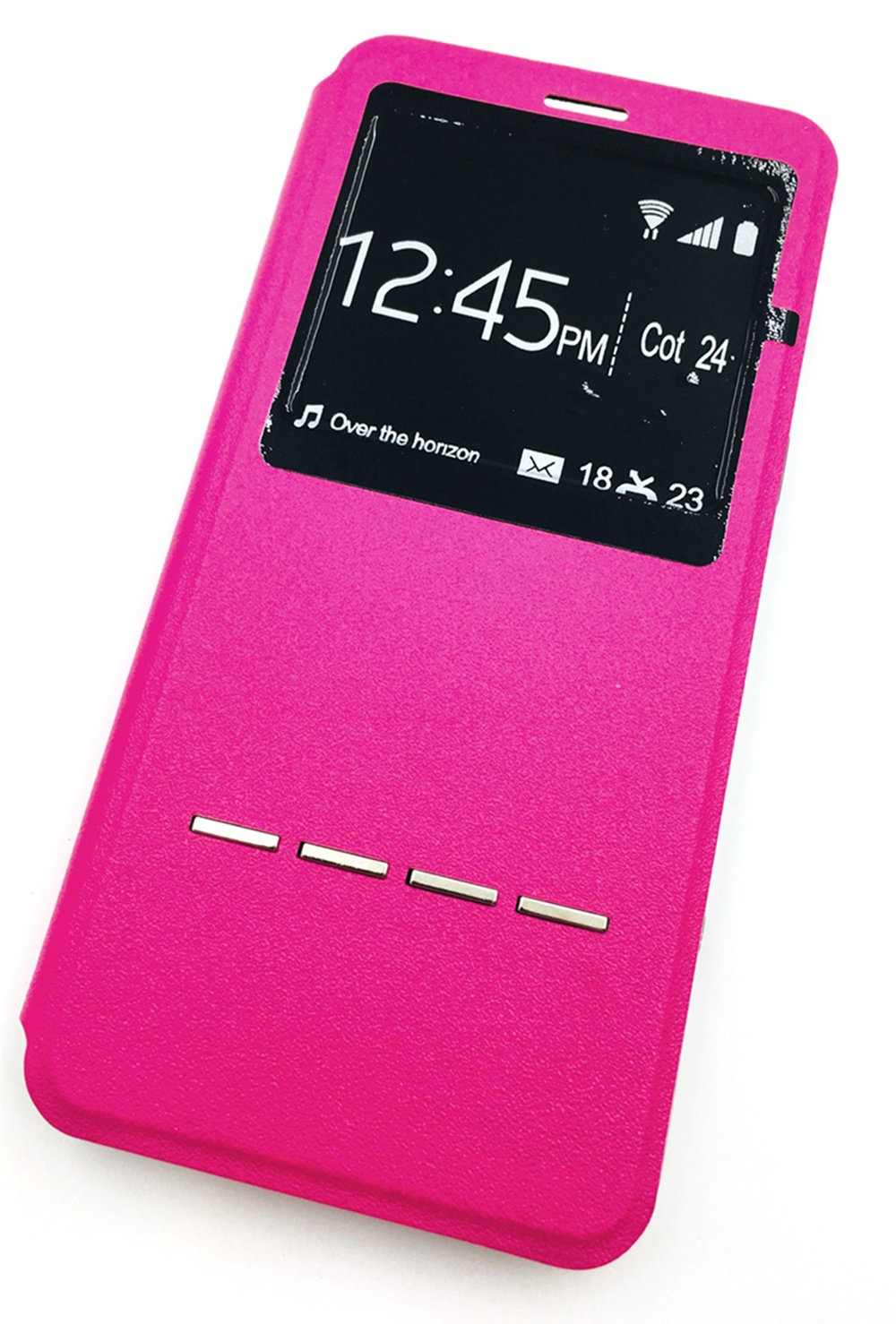 Чехол для сотового телефона Мобильная мода Samsung A8 2018 Чехол-книжка с окном и интерактивной полосой, розовый
