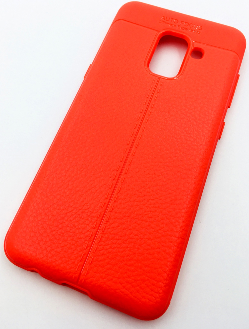 Чехол для сотового телефона Мобильная мода Samsung A8 2018 Накладка силиконовая, структура кожи, 13791A, красный
