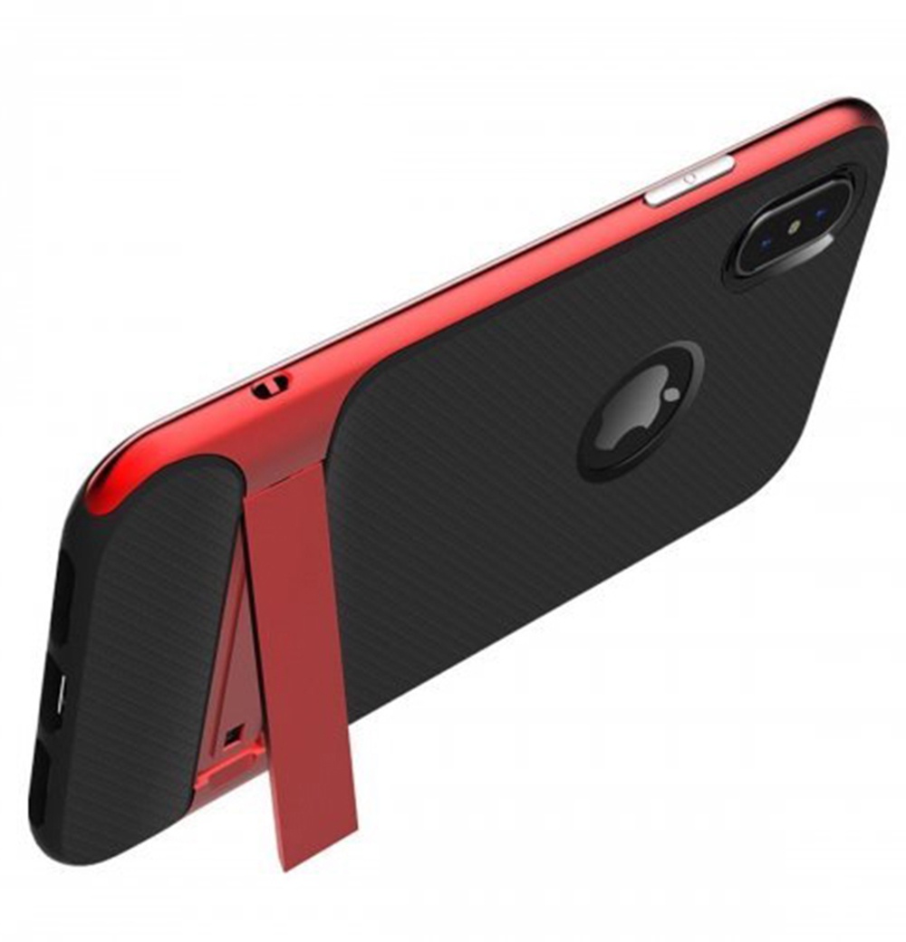 Чехол для сотового телефона Мобильная мода iPhone X Накладка с подставкой резина/пластик Rock Royce Kickstand, красный