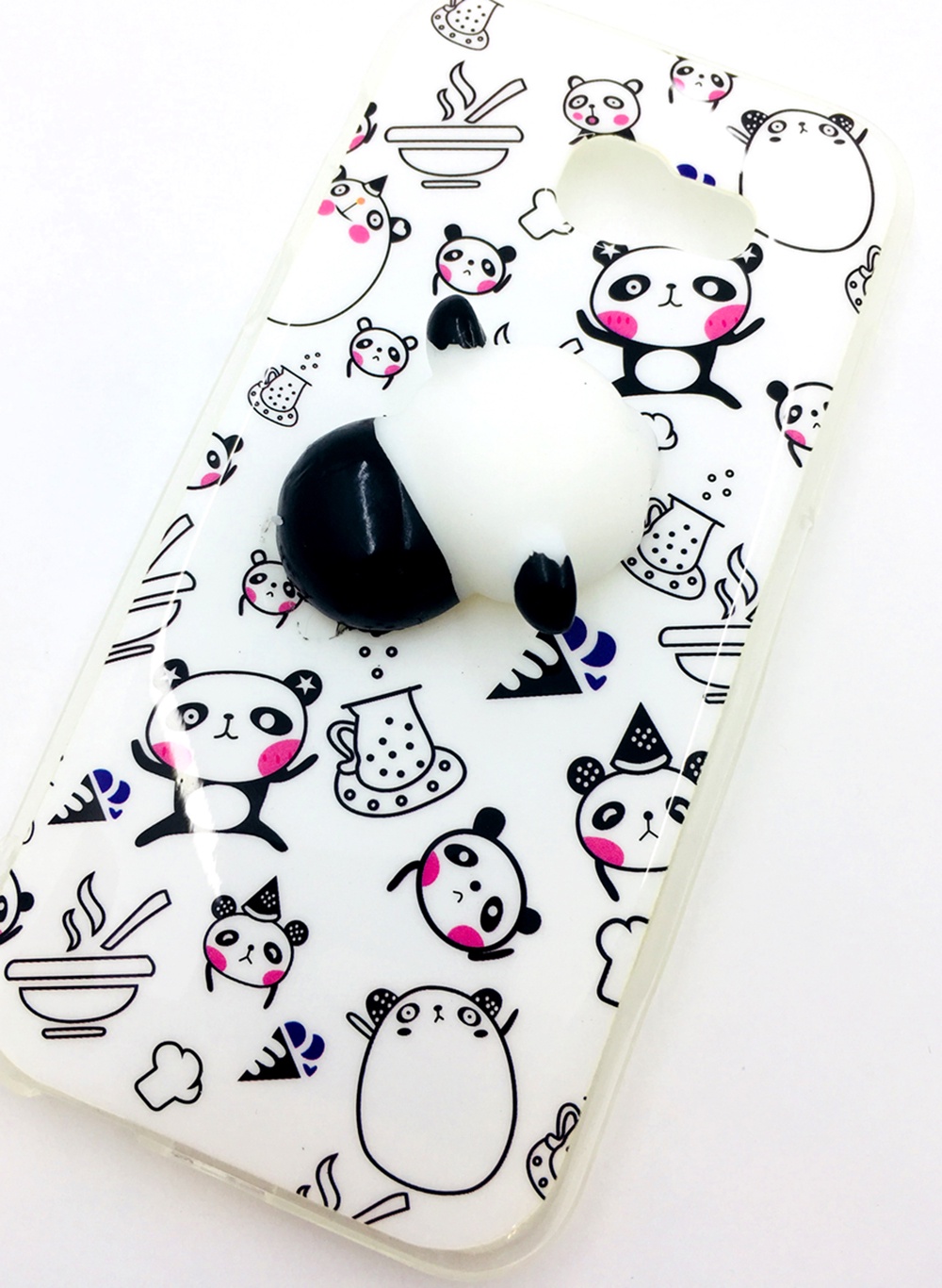 фото Чехол для сотового телефона Мобильная мода Samsung A5 2017 Накладка, мягкий 3D принт, антистресс, панда, 6716B, белый