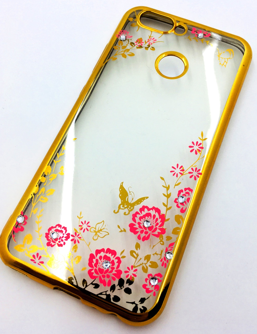 Чехол для сотового телефона Мобильная мода Huawei Nova 2 Силиконовая, прозрачная накладка со стразами, 6986R, золотой