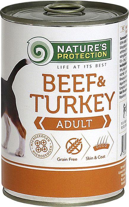 фото Консервы Nature’s Protection Adult Beef & Turkey для собак, говядина, индейка, 400 г