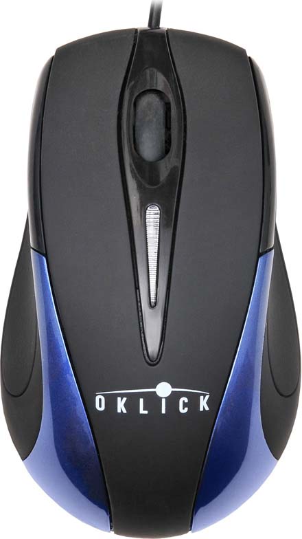 Мышь проводная Oklick, 235M, черный, синий