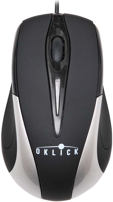 Мышь проводная Oklick, 235M, черный, серебристый