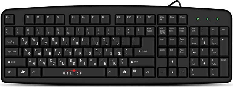 Клавиатура Oklick 100M PS/2, черный