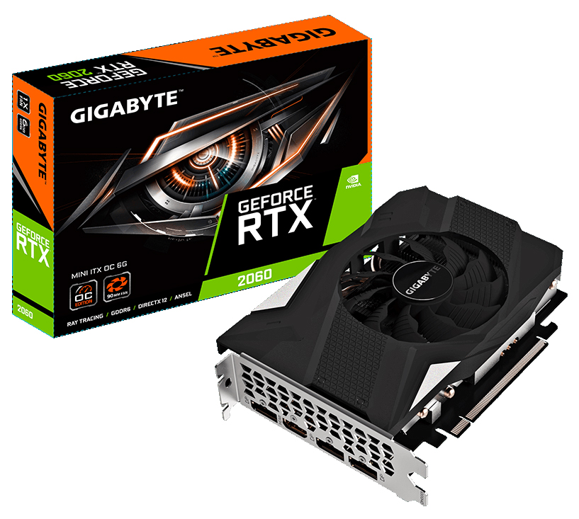 фото Видеокарта Gigabyte GeForce RTX 2060 MINI ITX OC 6GB, GV-N2060IXOC-6GD