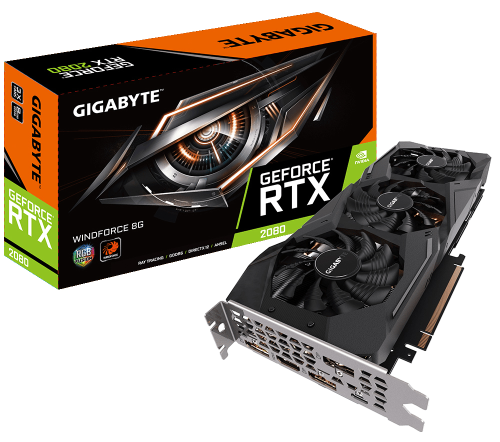 фото Видеокарта nVidia GeForce RTX2080 Gigabyte PCI-E 8192Mb, GV-N2080WF3-8GC