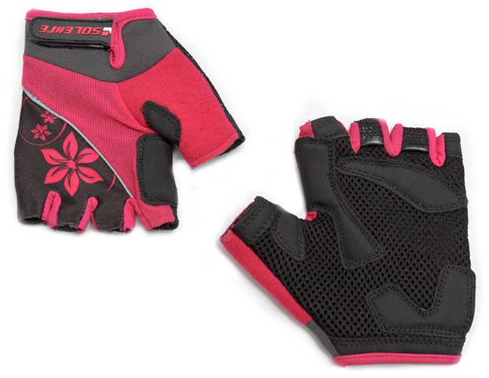 Велоперчатки SOLEHRE SB-01-5281, RGSPNKSSLH01, черно-розовый