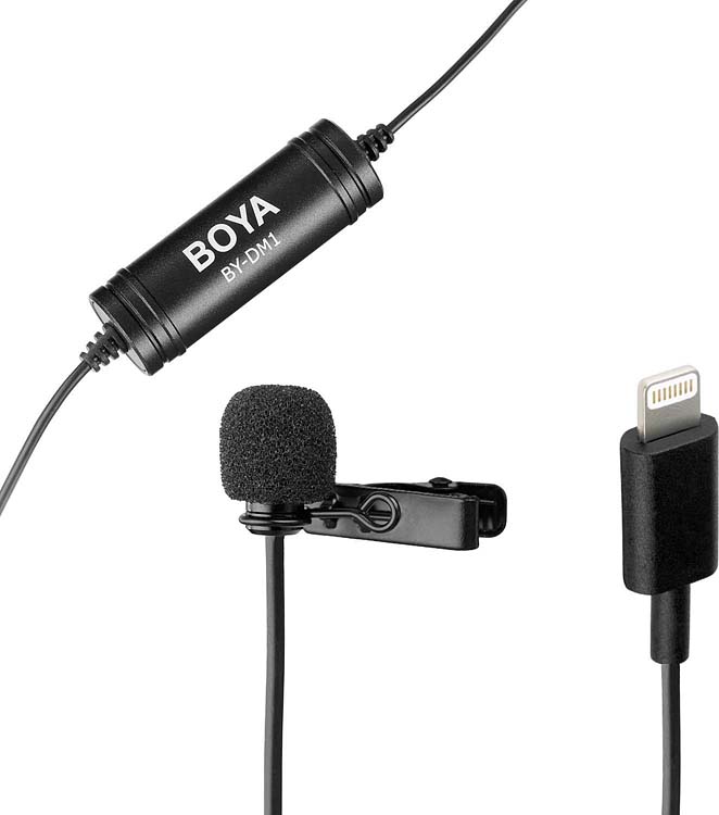 фото Микрофон петличный Boya BY-DM1, для смартфонов и планшетов Apple с разъемом lightning
